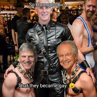 Political Memes - Mike Pence, Franklin Graham, and Pat Robertson at Gay Bar 😅